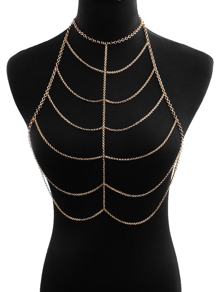 47 Off Sexy Draped Layered Bikini Body Chain Rosegal