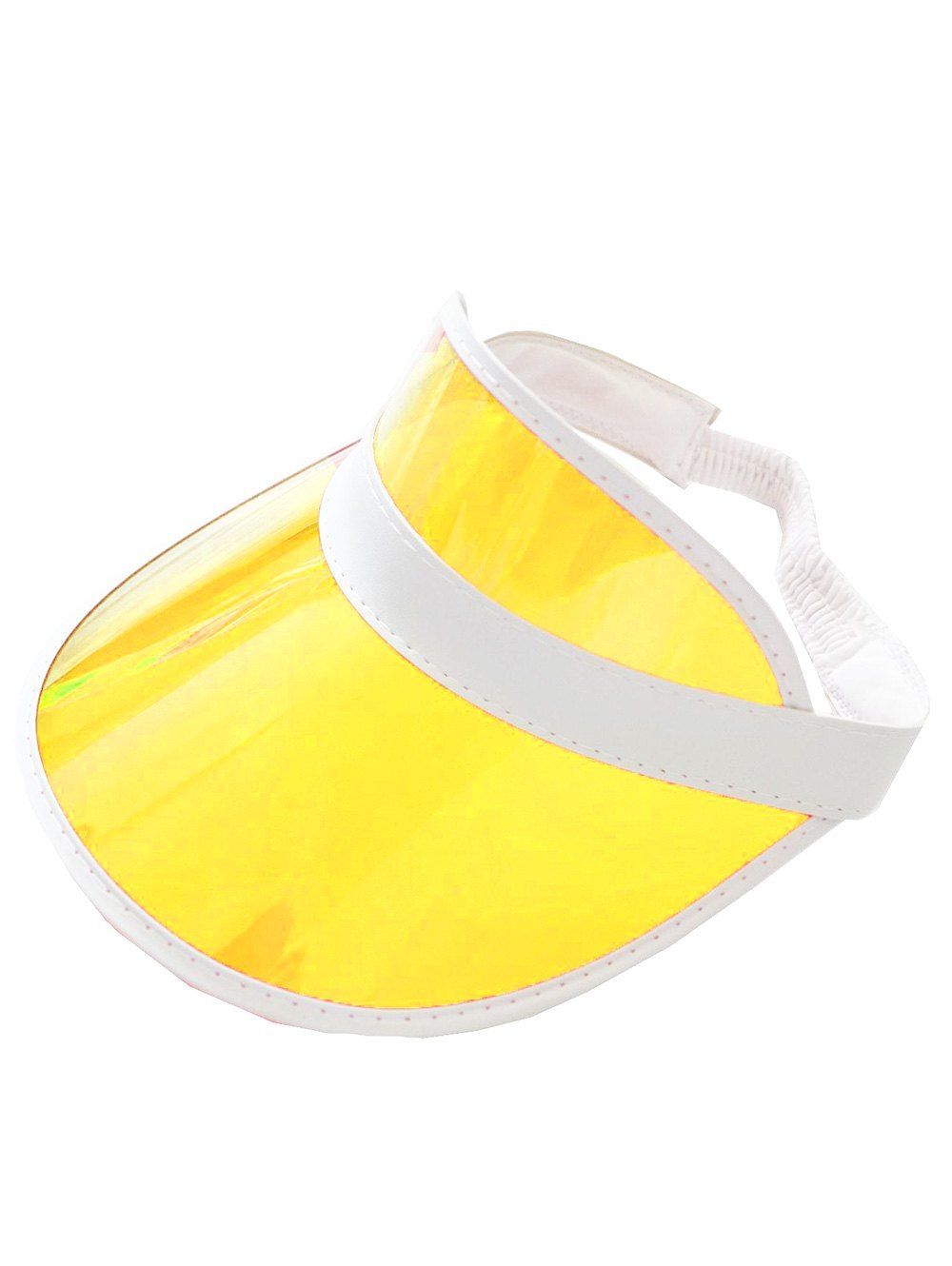 

Transparent Neon PVC Visor Cap, Yellow