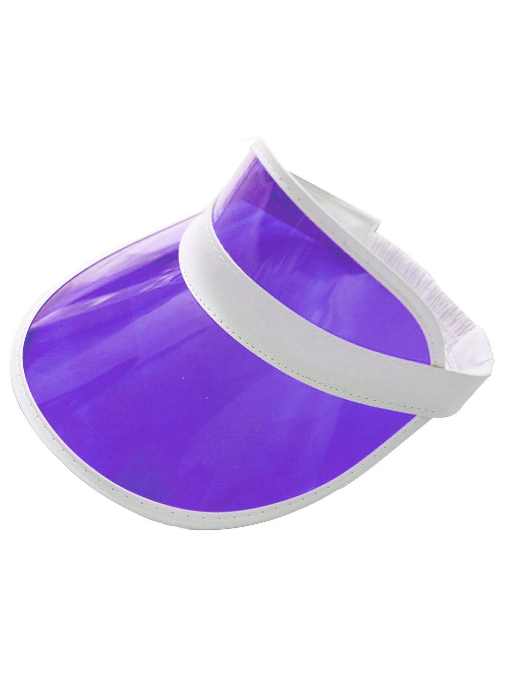 

Transparent Neon PVC Visor Cap, Purple