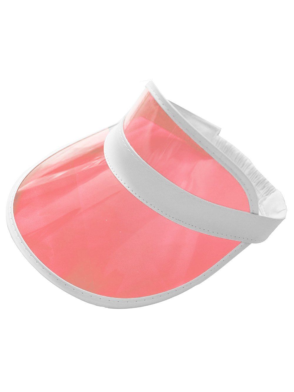

Transparent Neon PVC Visor Cap, Watermelon pink