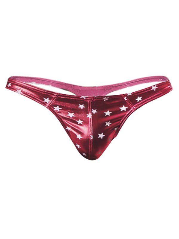 Star Pattern Design Thongs, Red wine