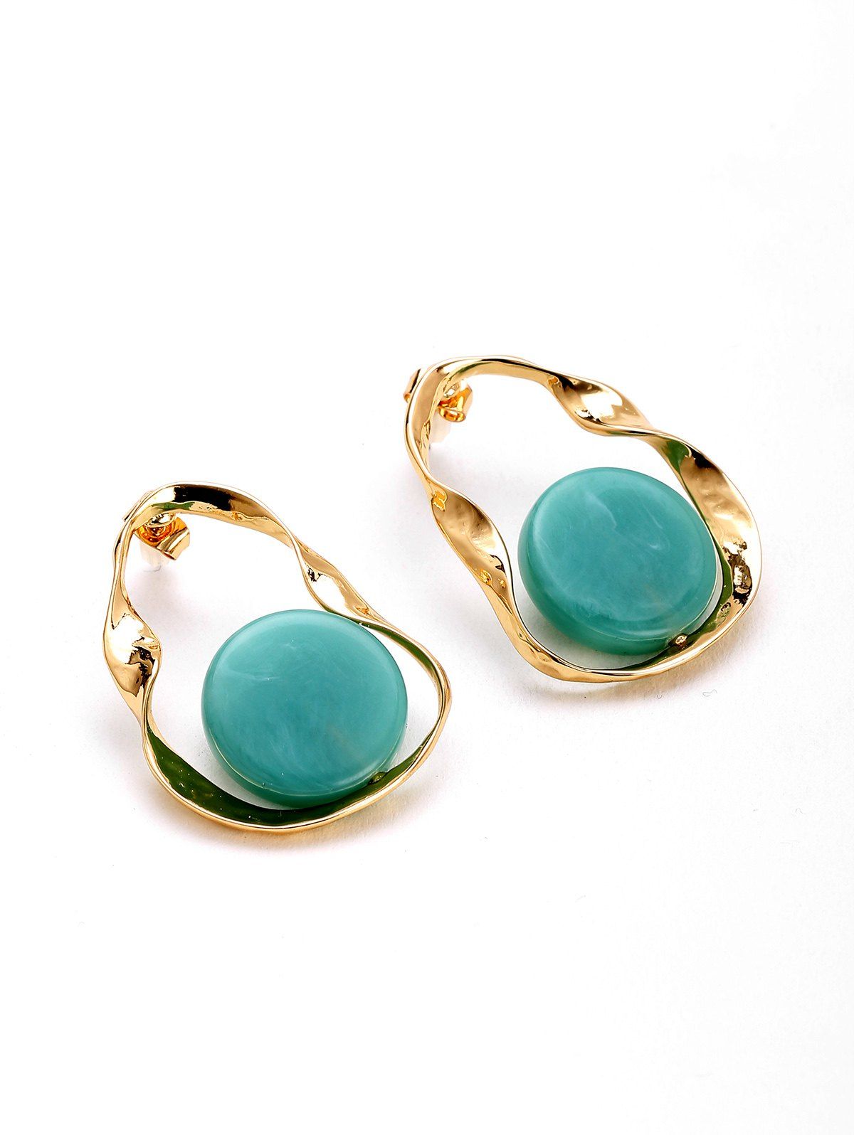 

Twisted Hollow Out Acrylic Earrings, Light slate