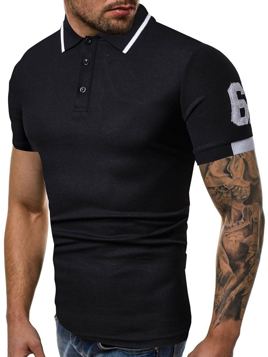 

Digital Embroidery Short Sleeves T-shirt, Black