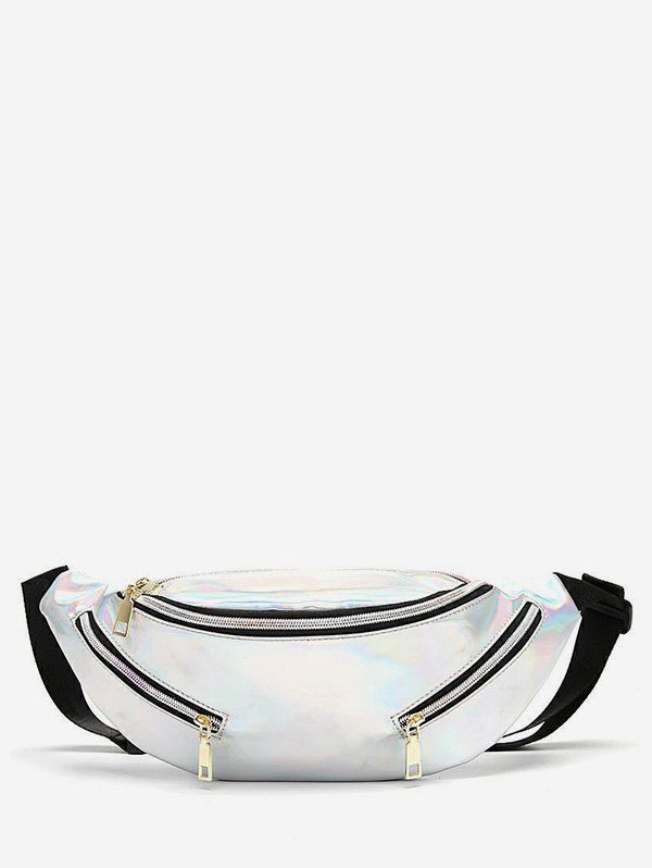 

Solid Color Design Outdoor Crossbody Bag, White