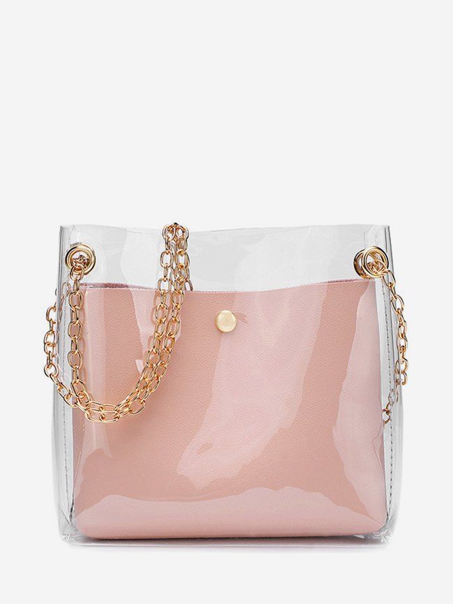 

Transparent Simple Style Jelly Shoulder Bag, Flamingo pink