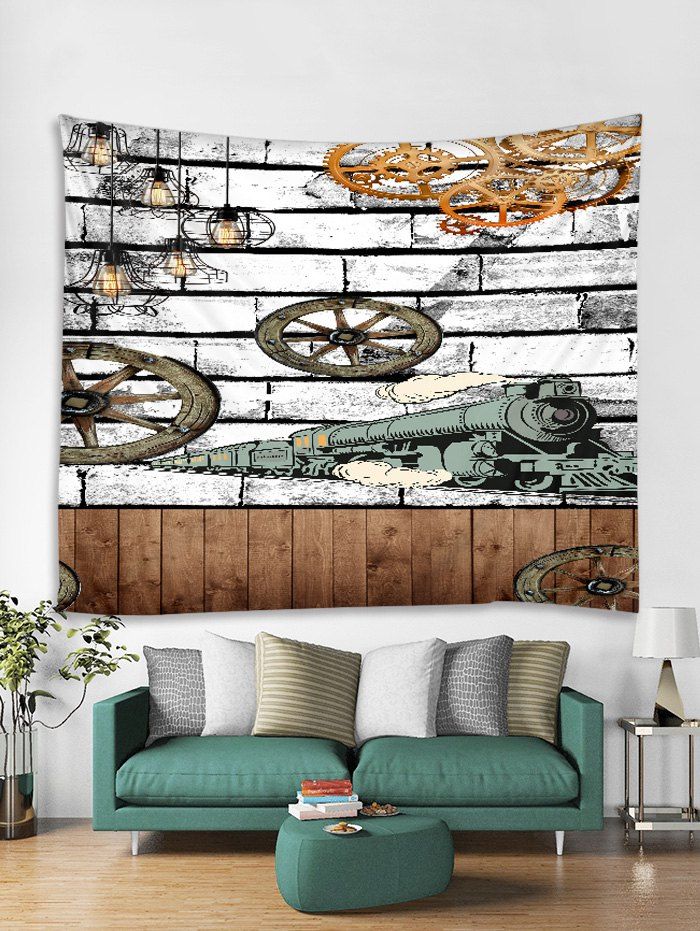 

Retro Print Wall Art Tapestry, Light slate gray