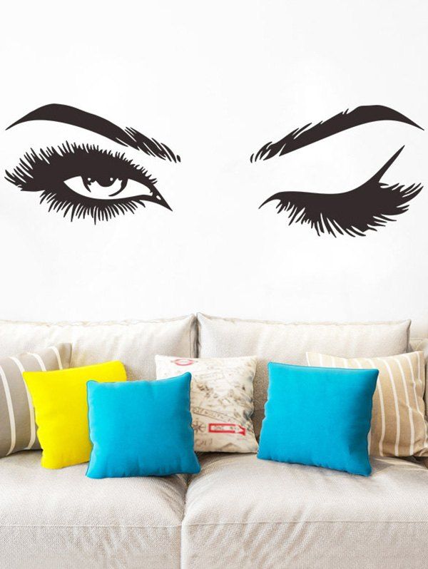 

Eyes and Brow Print Wall Art Stickers, Black