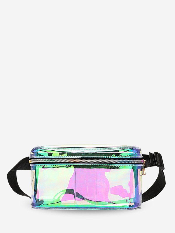 

Iridescent Zipper Clear Fanny Pack, Transparent
