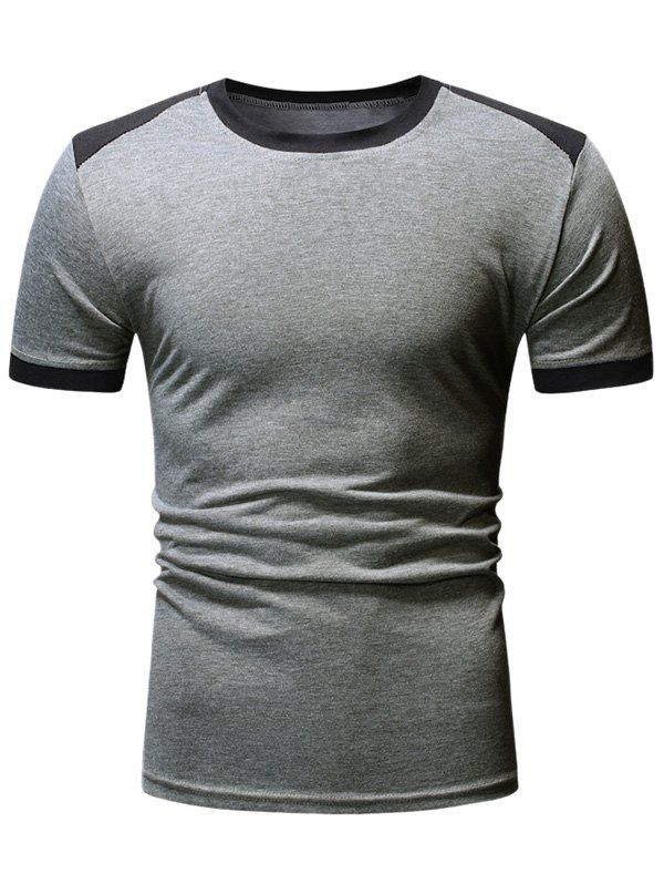 

Color Spliced Round Neck T-shirt, Gray cloud