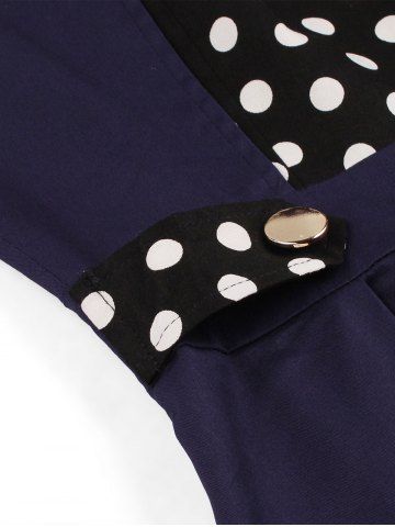 

Sweetheart Neck Polka Dot Panel Vintage Dress, Midnight blue