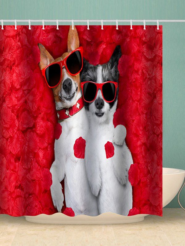 

Dog Couple Print Shower Curtain, Multi