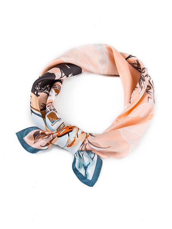 

Streetscape Zebra Printed Square Scarf, Orange pink