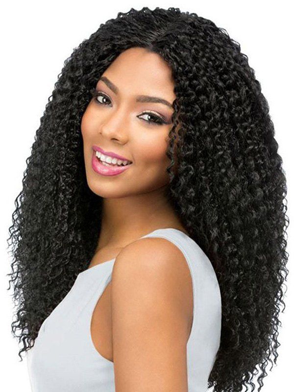 

Long Kinky Curly Synthetic Wig, Black