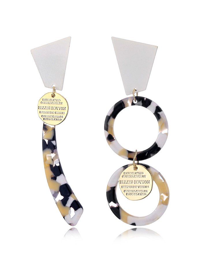 

Creative Geometric Asymmetric Acrylic Earrings, Multi