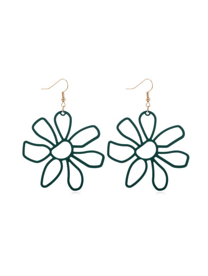 

Flower Hollow Hook Earrings, Medium aquamarine
