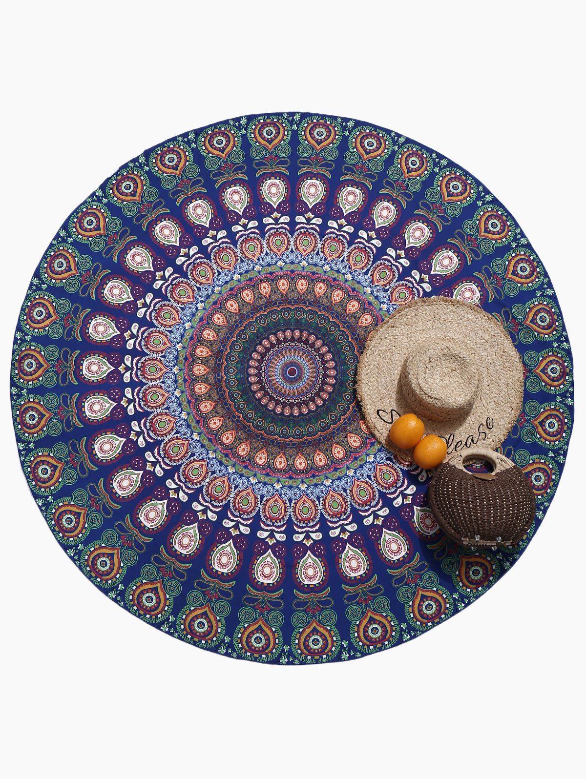

Round Summer Printed Beach Throw, Multi