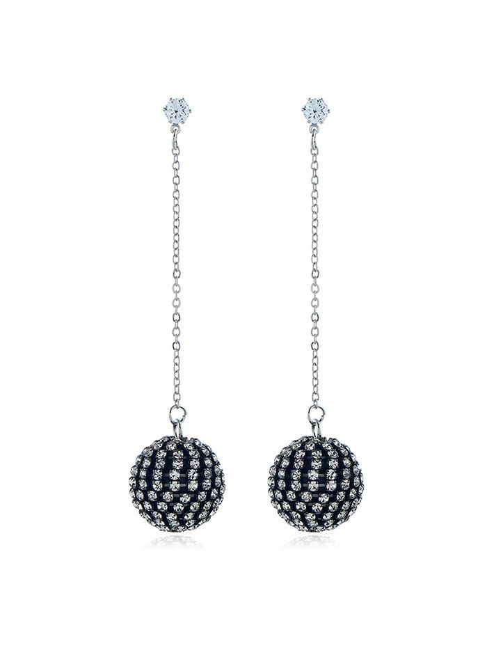 

Rhinestone Ball Chain Drop Earrings, Black