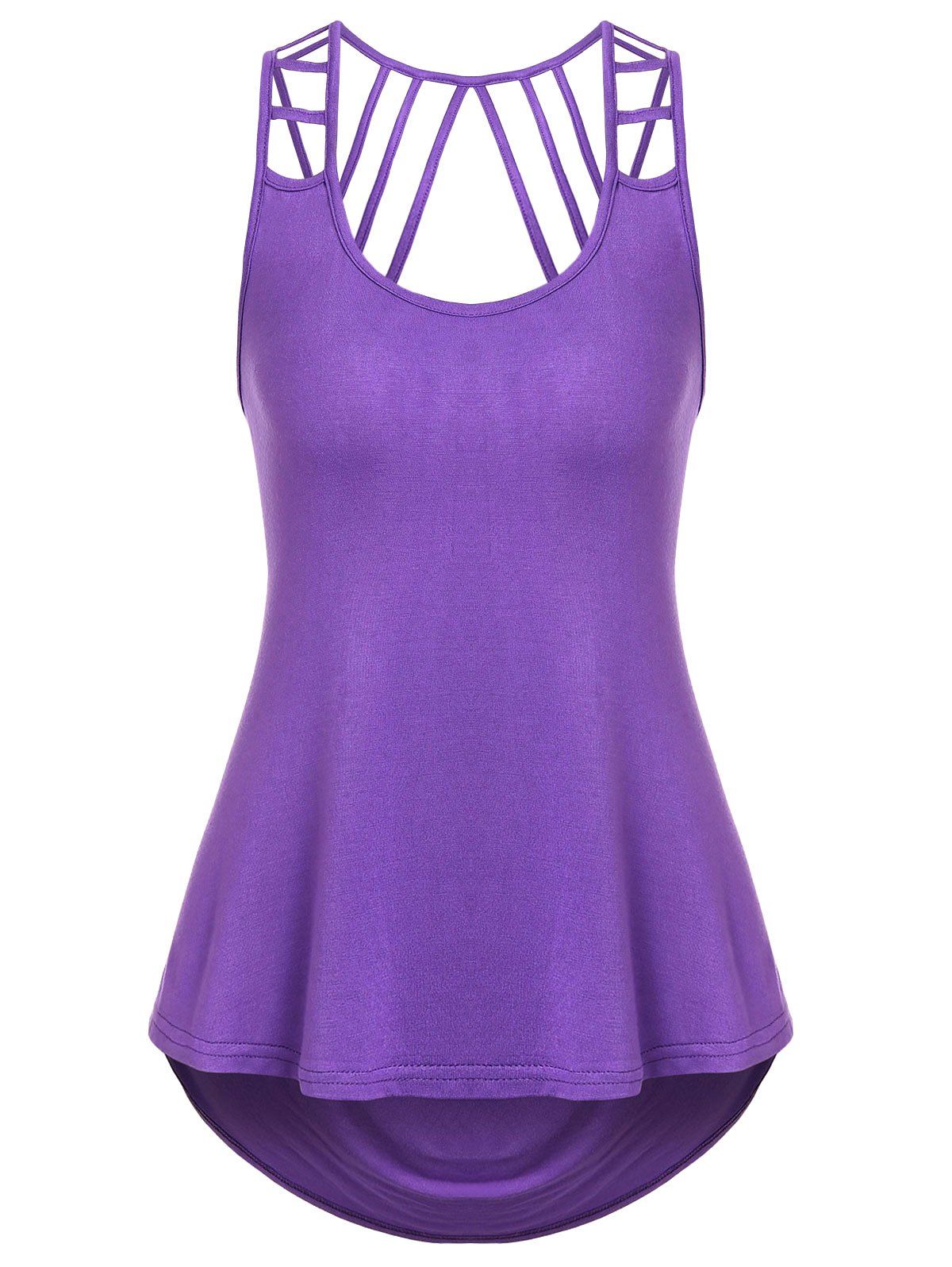 

Solid High Low Tank Top, Purple daffodil