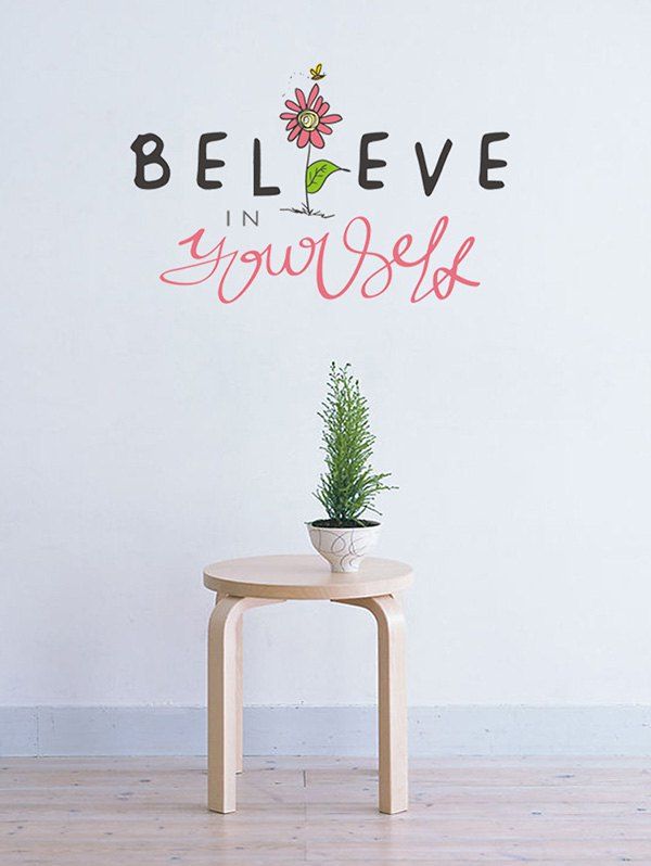 

Believe In Yourself Print Wall Art Stickers, Multi