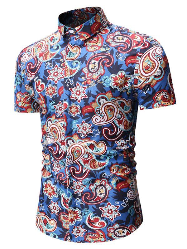 Paisley Print Short Sleeves Casual Shirt