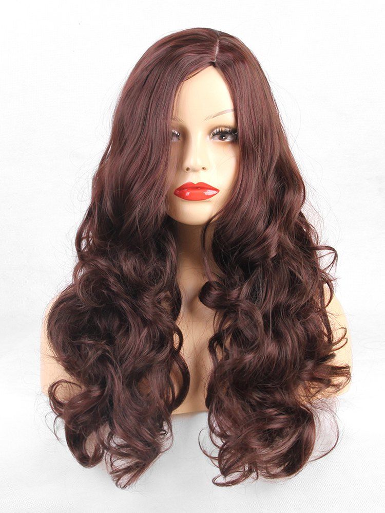 

Long Side Part Loose Curly Synthetic Wig, Brown