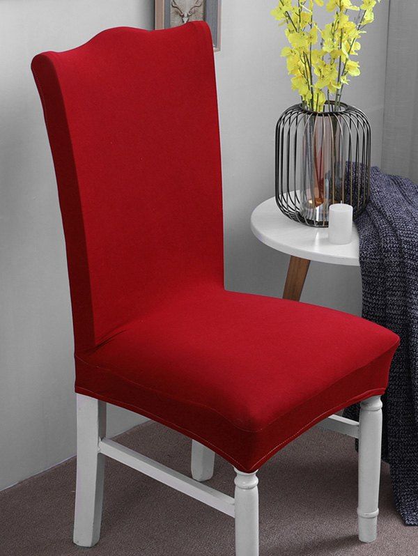 

Solid Color Elastic Chair Cover, Red wine