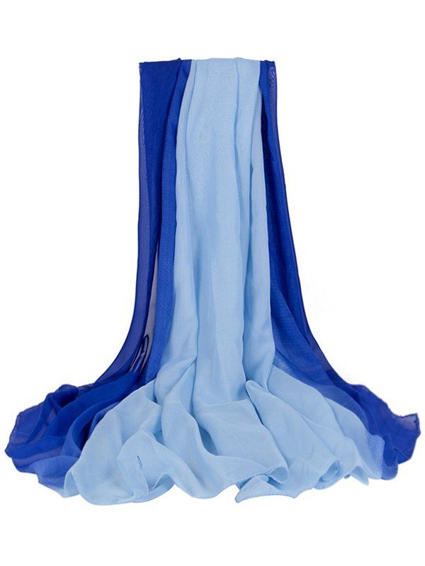 

Chiffon Beach Gradient Large Scarf, Cobalt blue