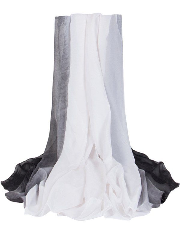 

Chiffon Beach Gradient Large Scarf, White