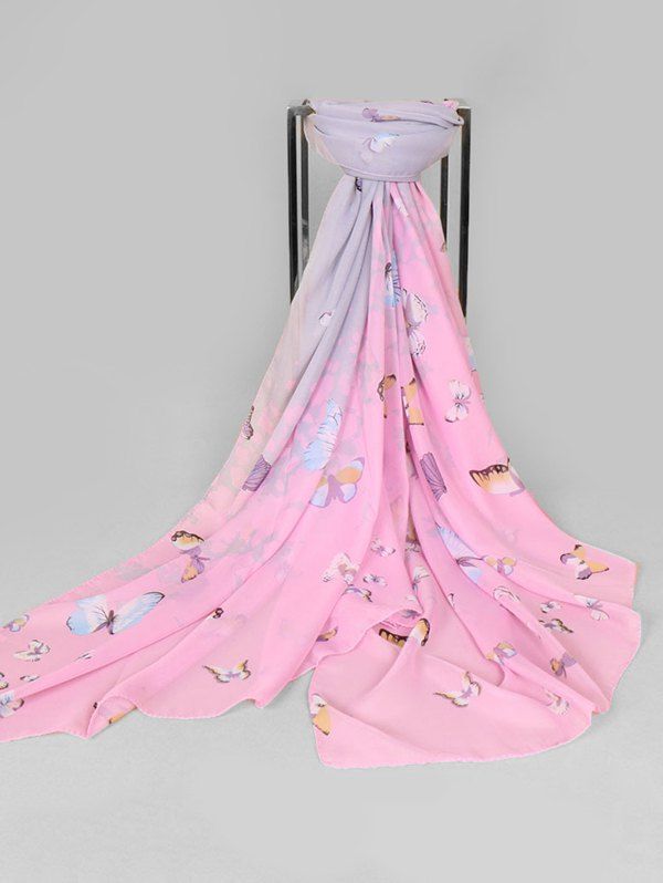 

Chiffon Printed Butterfly Beach Scarf, Pink