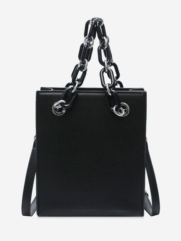 

PU Leather Square Crossbody Bag, Black