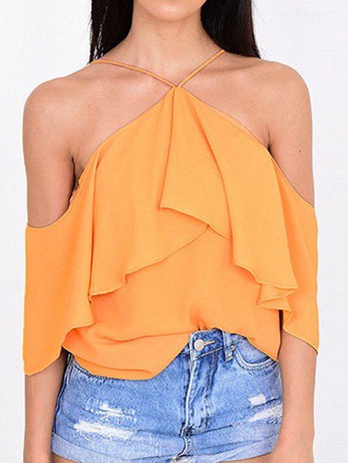 

Flounce Swing Cami Blouse, Bright yellow