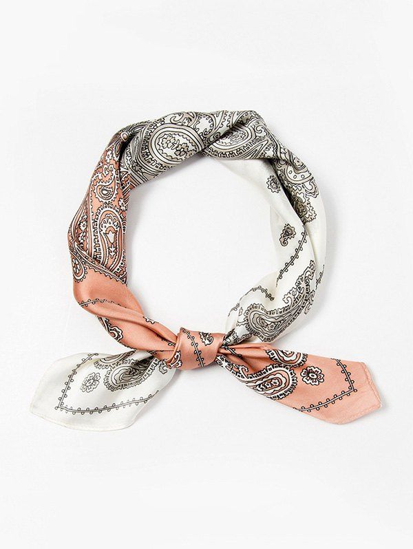 

Paisley Print Square Scarf, Pink