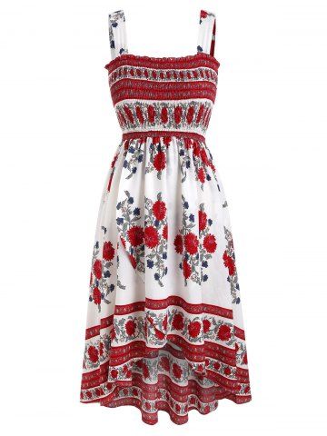 

Plus Size Smocked High Low Dress, White