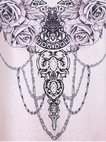 

Paisley Floral Print Plus Size Handkerchief Tank Top, Rose