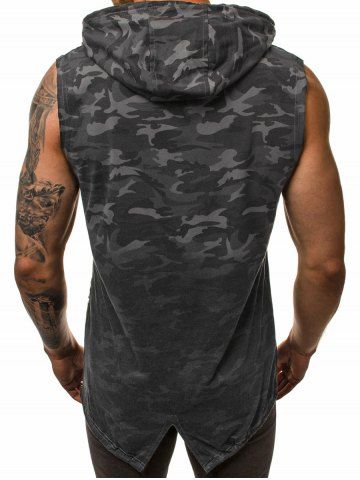 

Camo Gradient Tone Hooded Vest, Gray