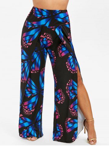 

Butterfly Print Plus Size Exumas Pants, Black