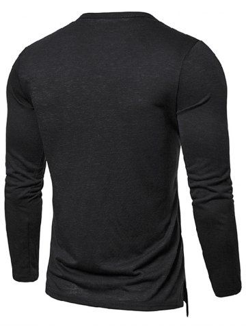 

Solid Color Long Sleeves T-shirt, Black