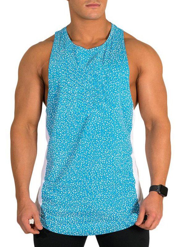 

Dot Print Tank Top, Light blue