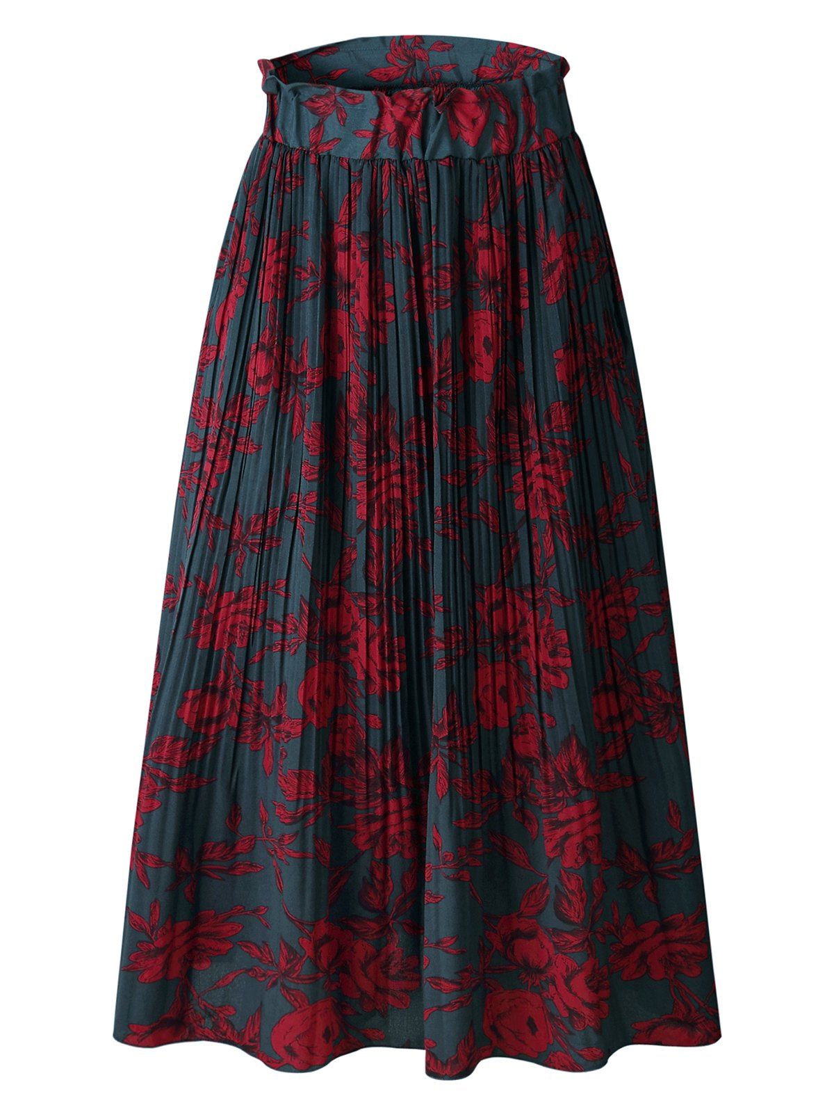 

Flower Pleated A Line Skirt, Multi