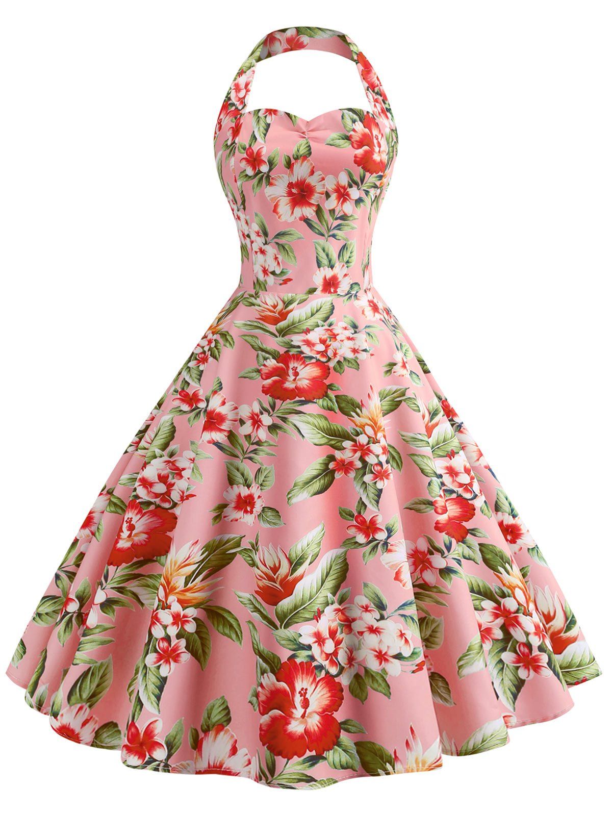 

Vintage Halter Floral Pin Up Dress, Multi