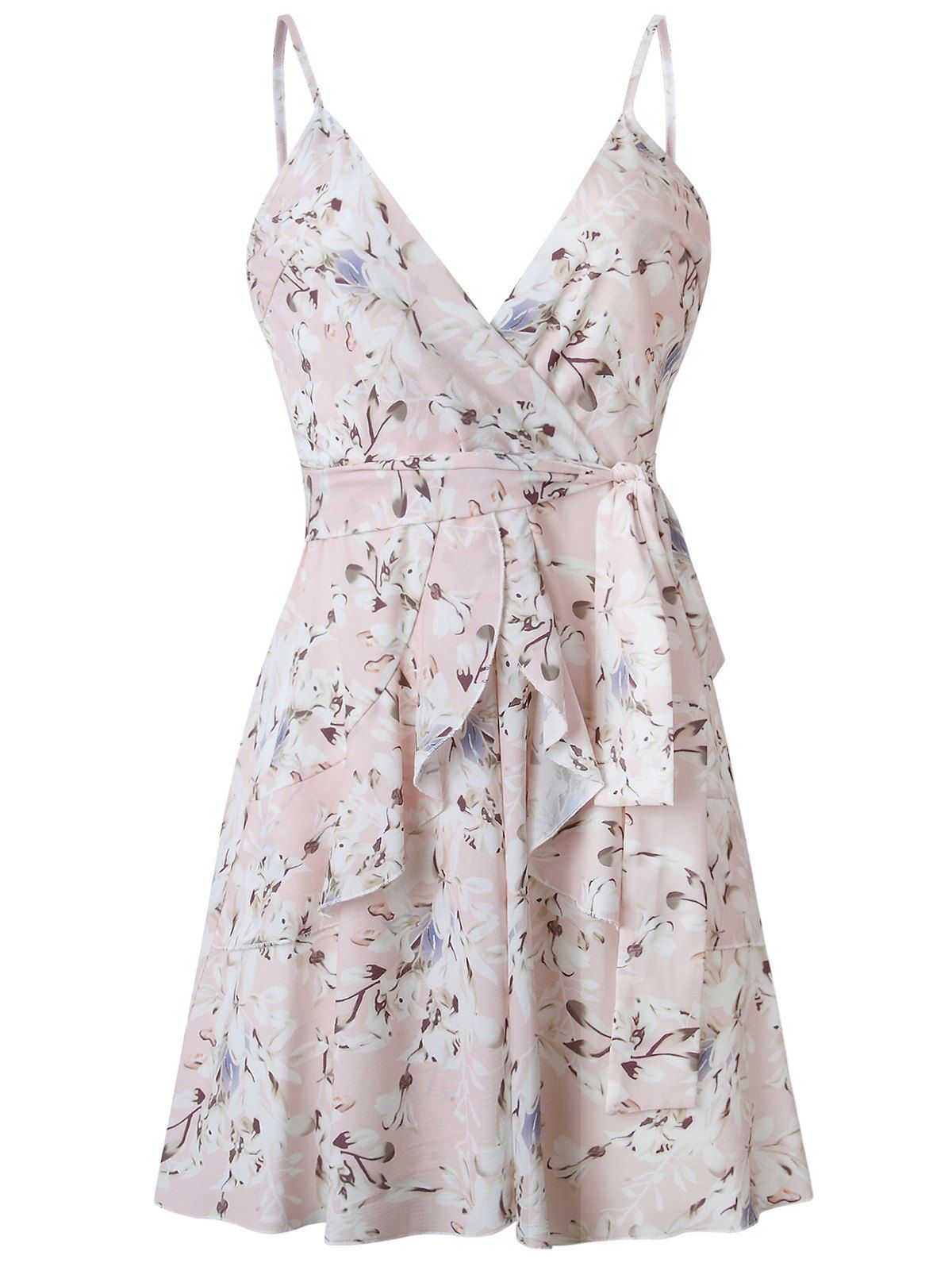 

Surplice Flower Cami Belted Dress, Sakura pink