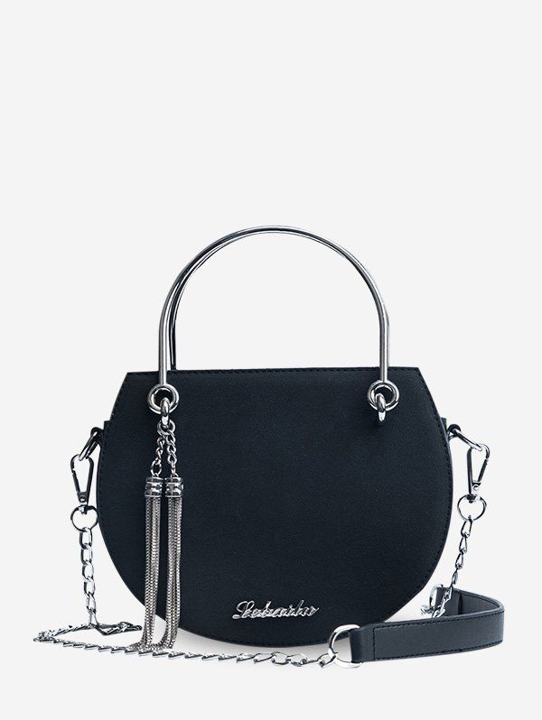 

Ins Style Saddle Shape Chain Shoulder Bag, Black