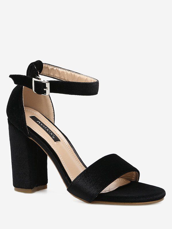 

Buckle High Heel Sandals, Black