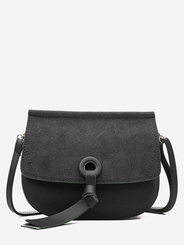

Matte Crossbody Saddle Shape Shoulder Bag, Black