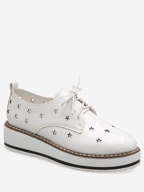 

Hollowed Star Breathable Shoes, White