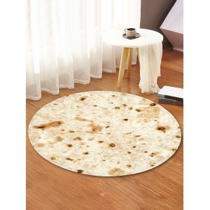 

Burrito Pattern Round Water Absorption Area Rug, White