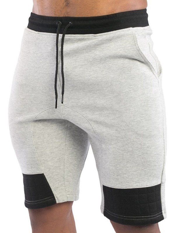 

Two Tone Patch Casual Shorts, Light gray