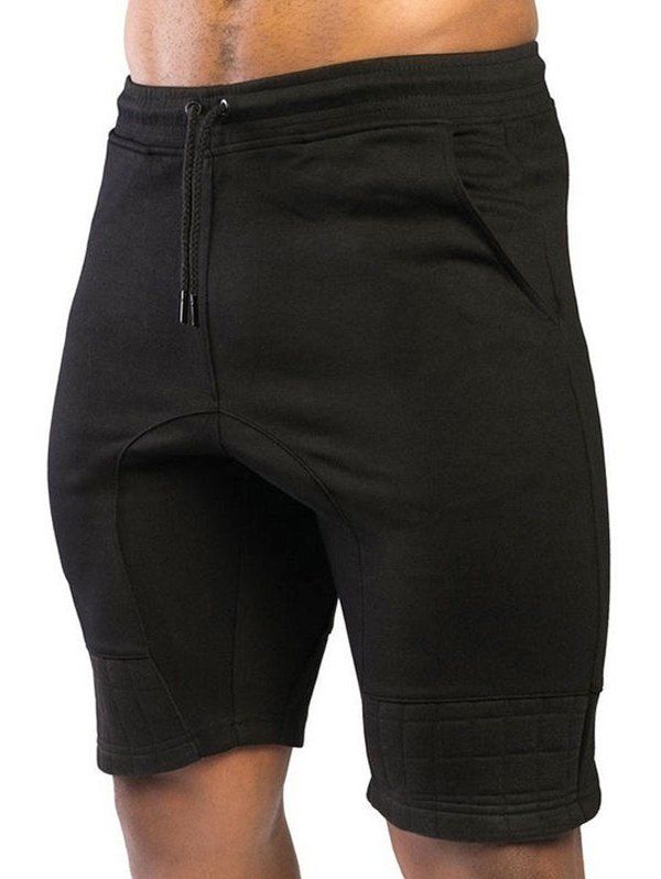

Two Tone Patch Casual Shorts, Black