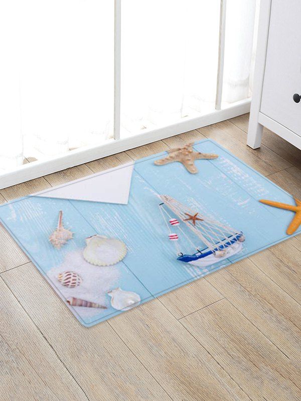 

Shell Starfish Pattern Print Floor Mat, Multi-a