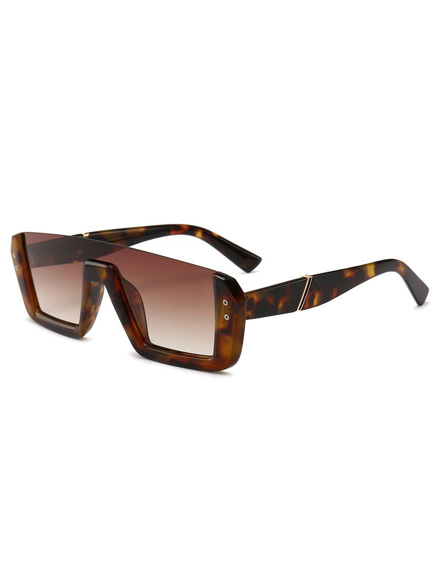 

Semi-rimless Retro Stylish Sunglasses, Leopard